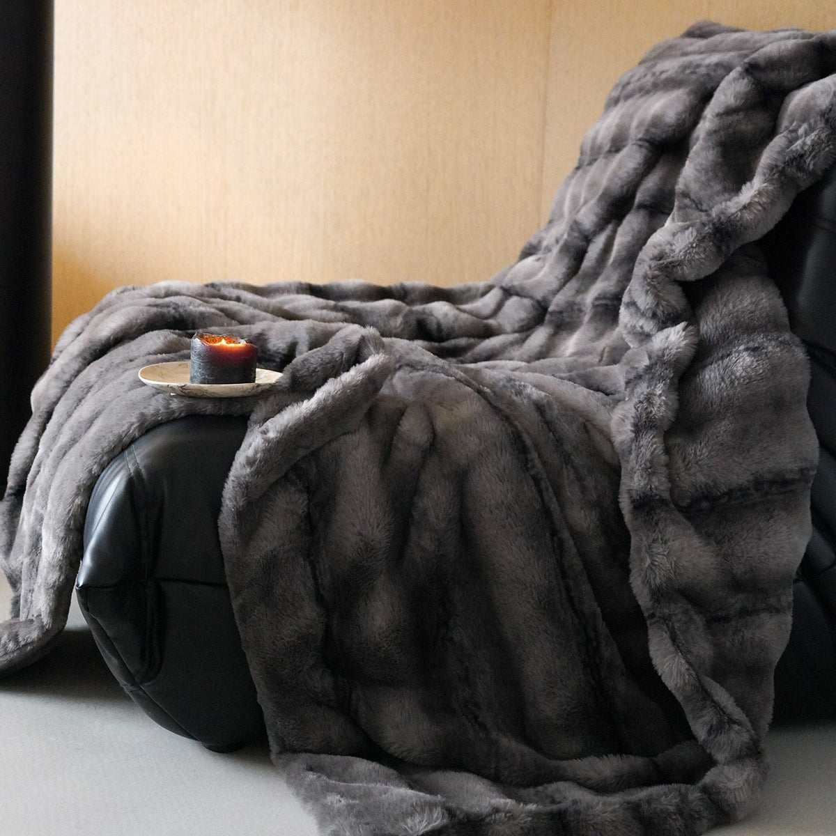 Large Sofa Throws Plush Fleece Blanket for Living Room in Four Neutral Shades