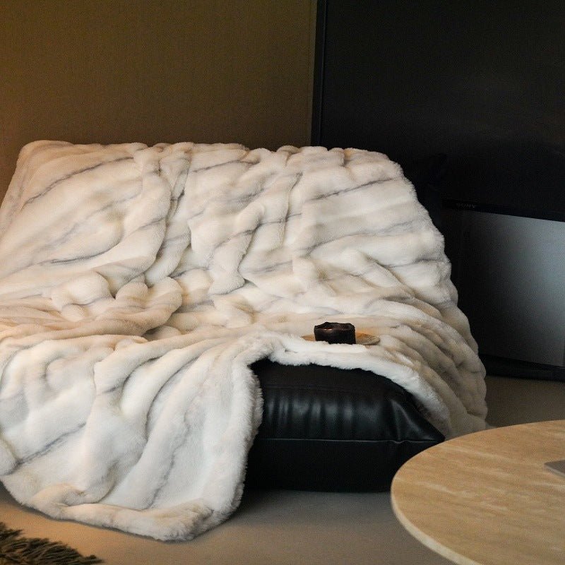 Large Sofa Throws Plush Fleece Blanket for Living Room in Four Neutral Shades