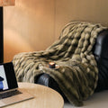 Large Sofa Throws Plush Fleece Blanket for Living Room in Four Neutral Shades