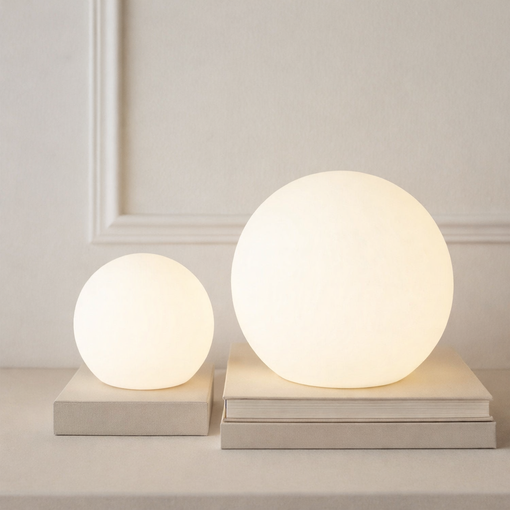 Rechargeable Table Lamp Cordless LED with Remote Control and Moon Shaped Shade for Bedside
