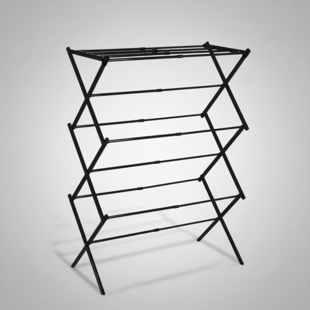 Clothes Airer Foldable Indoor Airer with Chrome Finished Steel Concertina Frame