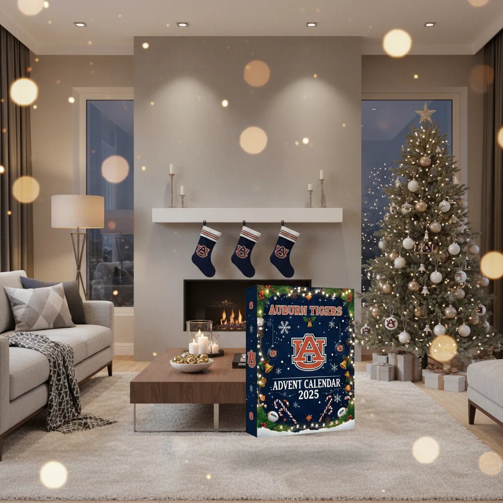 Advent Calendar with 25 Numbered Compartments Behind Festive Doors