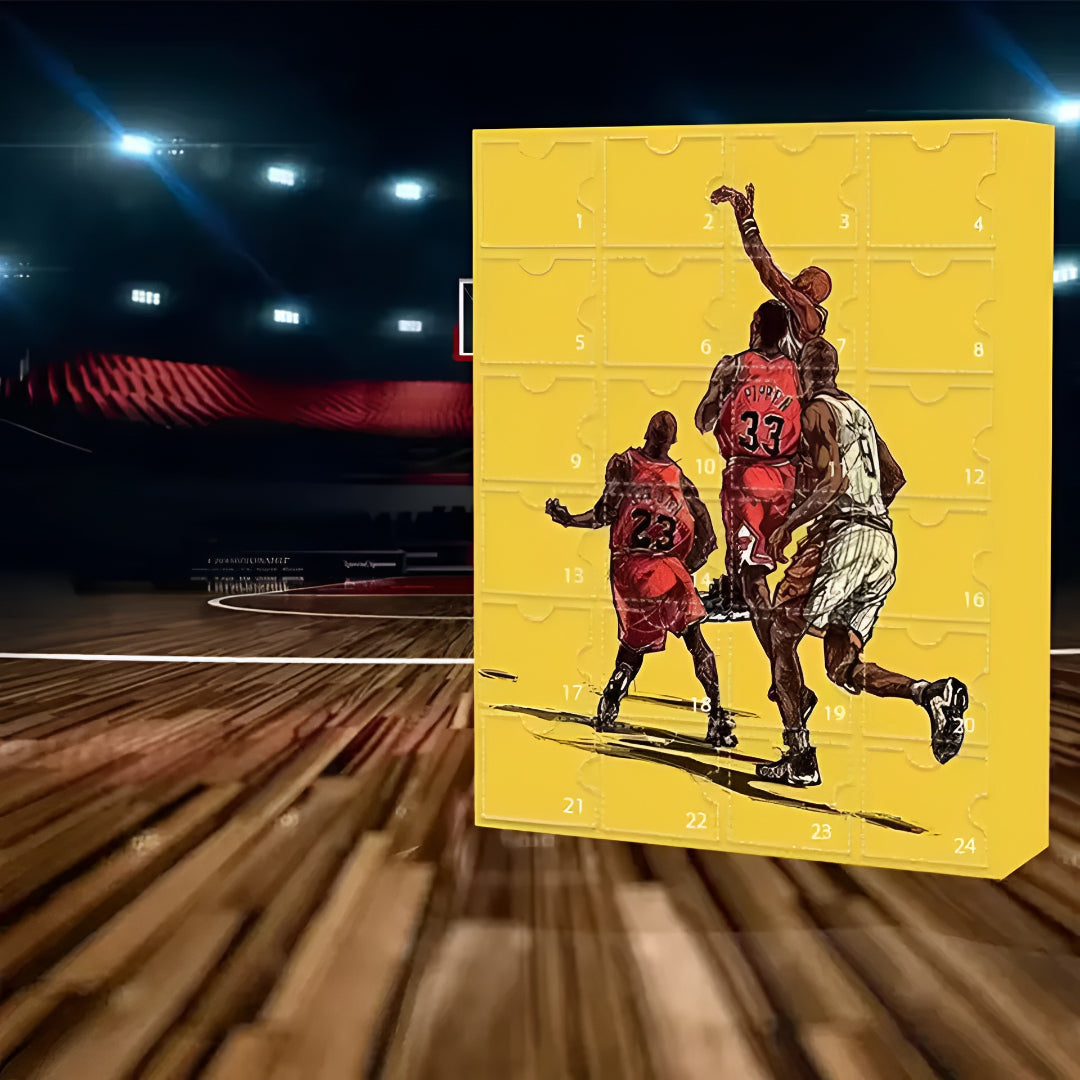Advent Calendar Basketball with Collectible Figures to Display