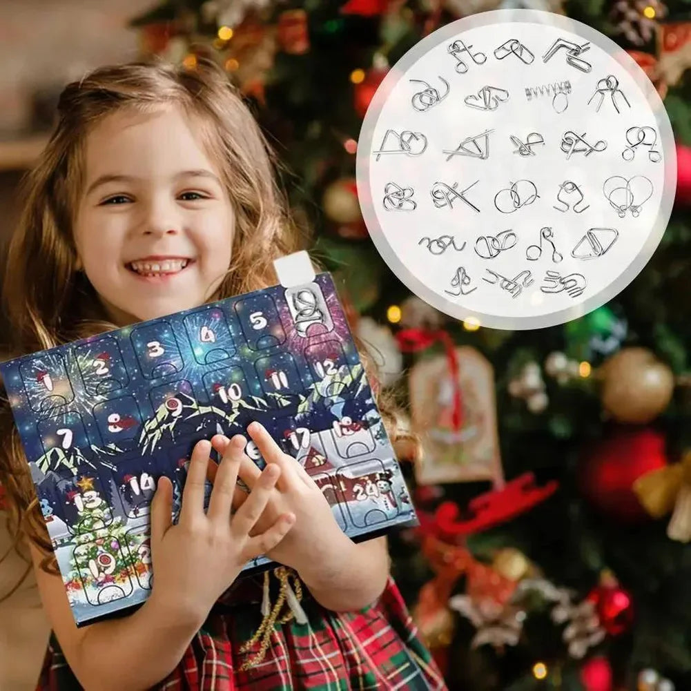 Advent Calendar Metal Puzzles with 24 Brain Teasers