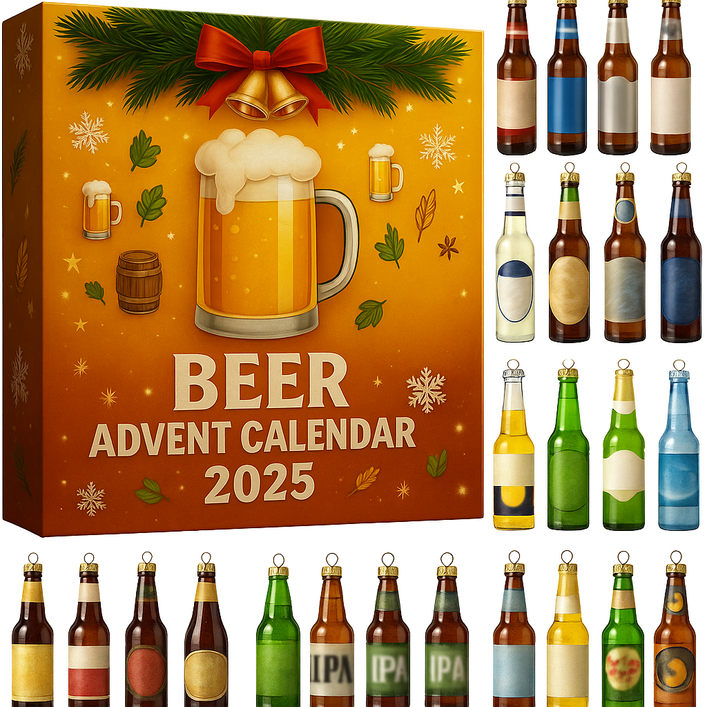 Advent Calendar Beer Ornaments with or Without a Gift Box