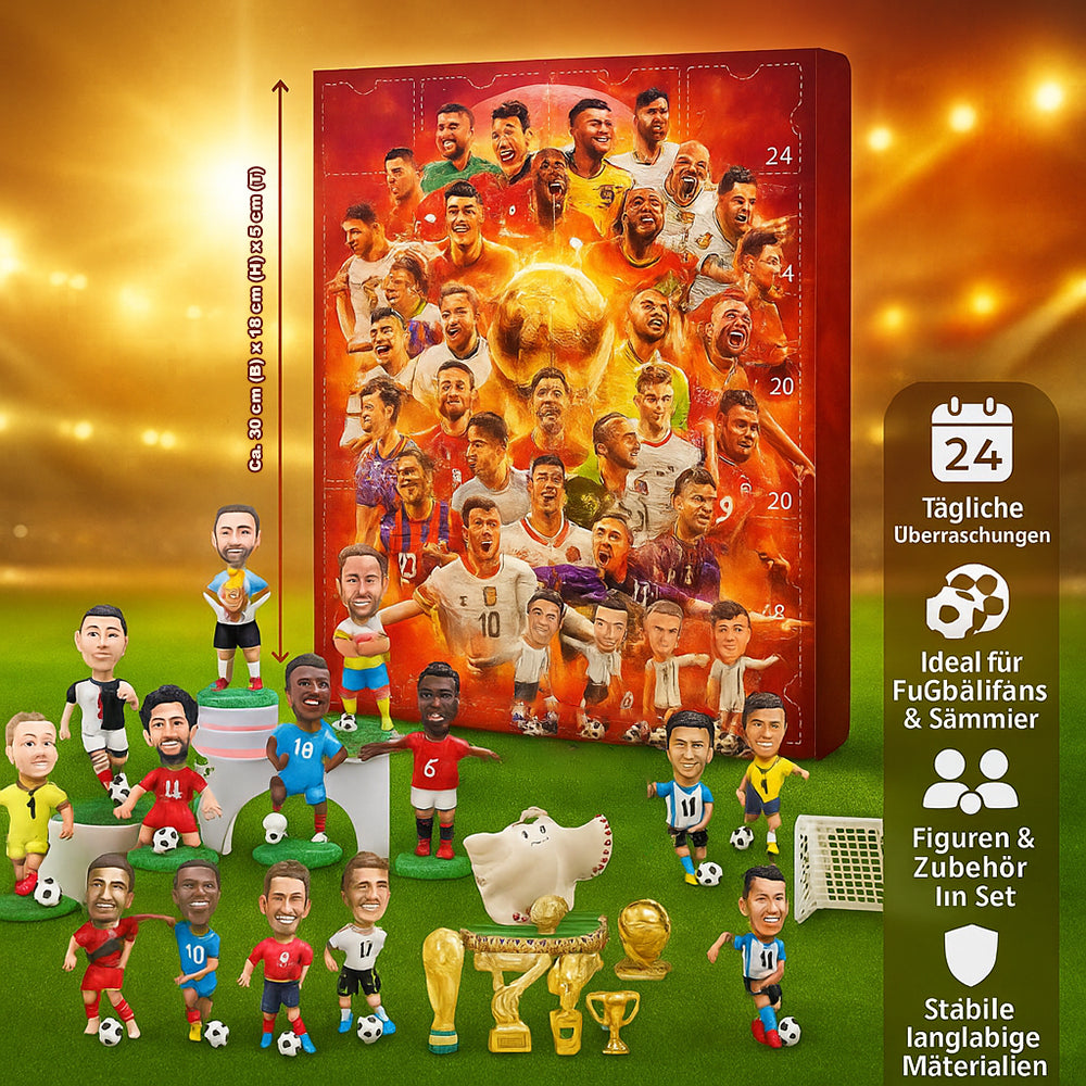 Advent Calendar for Football Fans with a Figure Behind Each Door