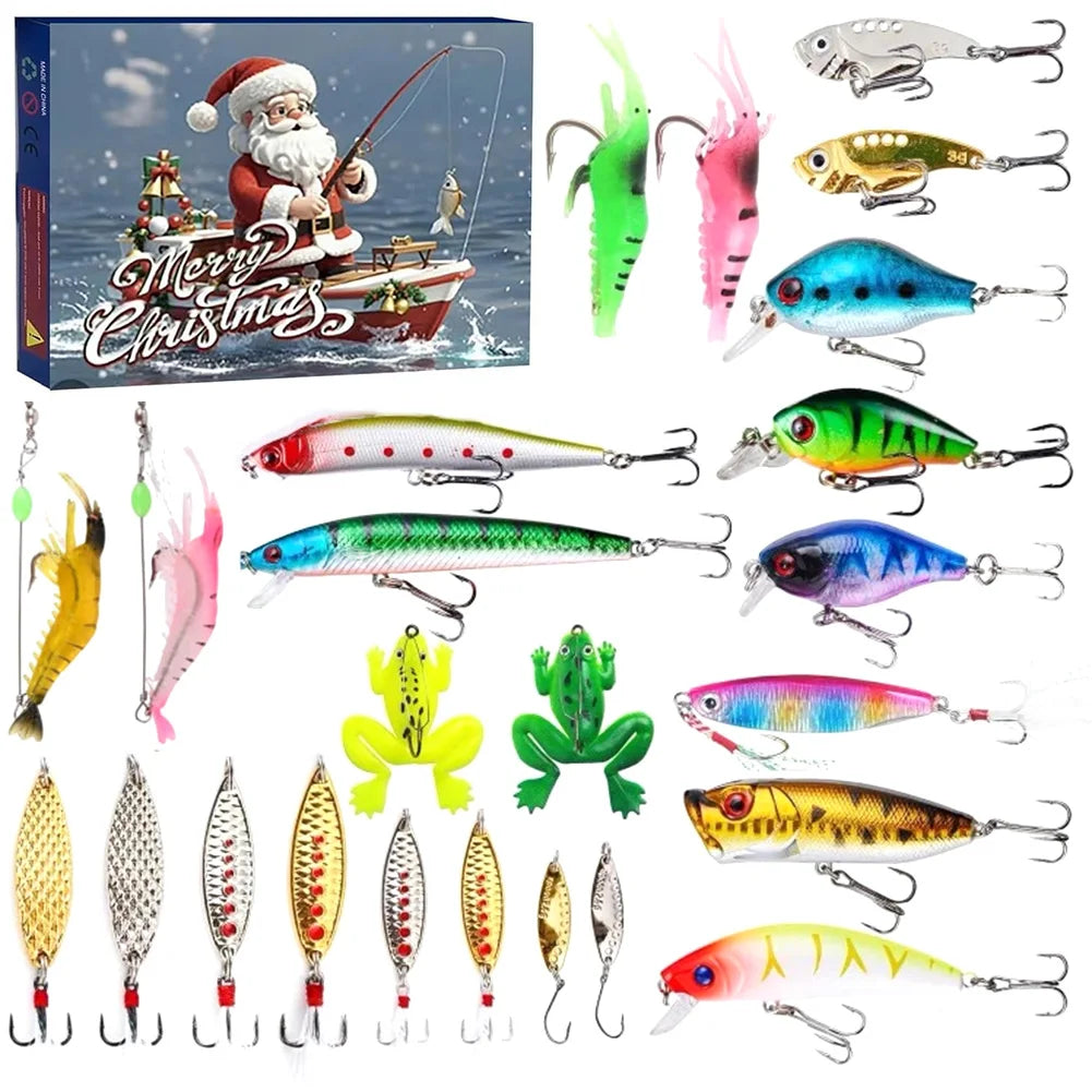 Advent Calendar Fishing with 24 Lures Across Four Sets