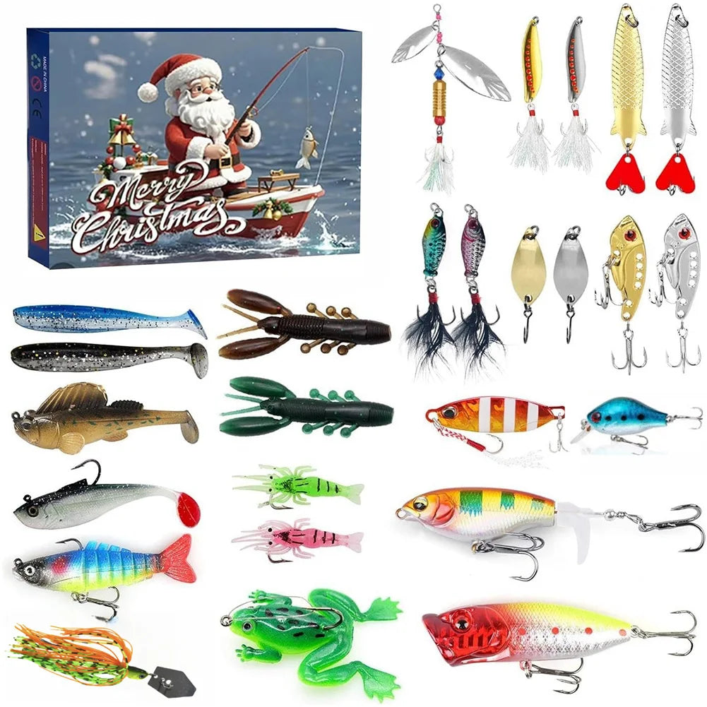 Advent Calendar Fishing with 24 Lures Across Four Sets