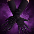 Witch Halloween Costume Gloves with Long Pointed Claws Elbow Length Stretchy Accessory