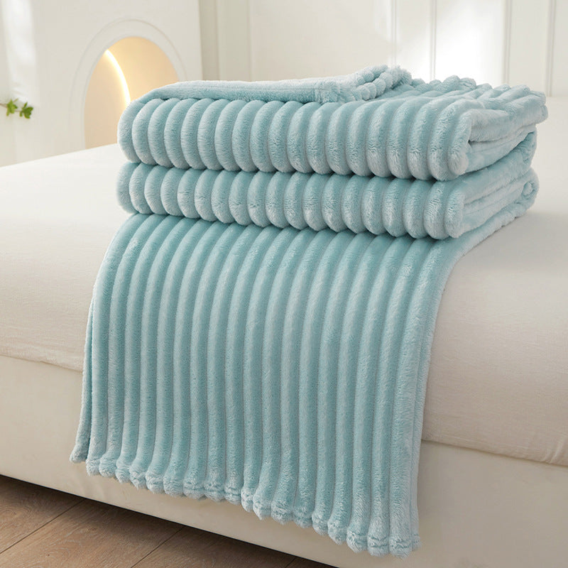 Large Throw Blanket Textured Loop Plush Cover for Sofa and Bed in Five Sizes