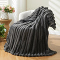 Large Throw Blanket Textured Loop Plush Cover for Sofa and Bed in Five Sizes