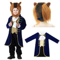 Boys Halloween Costumes with Velvet Jacket Ornate Waistcoat and Faux Fur Hood