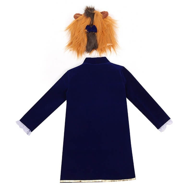 Boys Halloween Costumes with Velvet Jacket Ornate Waistcoat and Faux Fur Hood