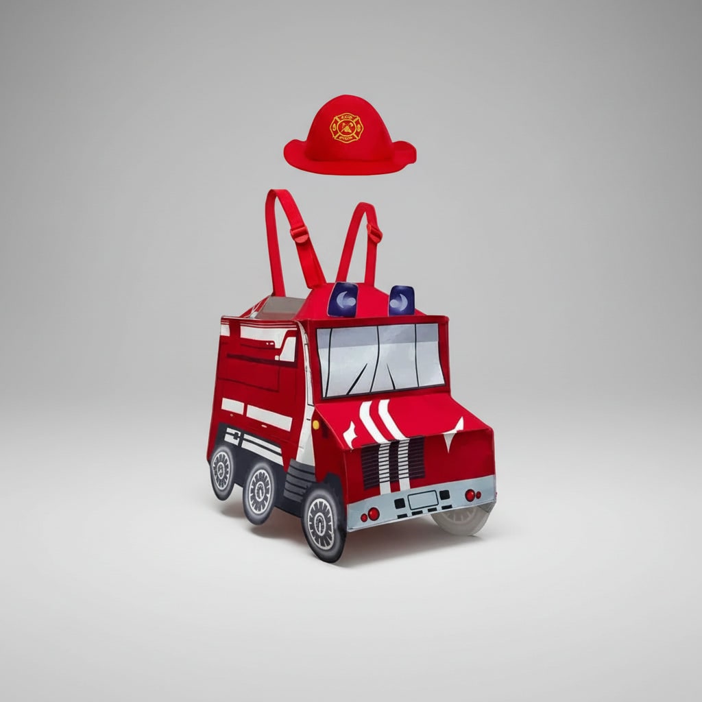 Boys Halloween Costumes Firefighter Outfit with Reflective Stripes and Chief Badge