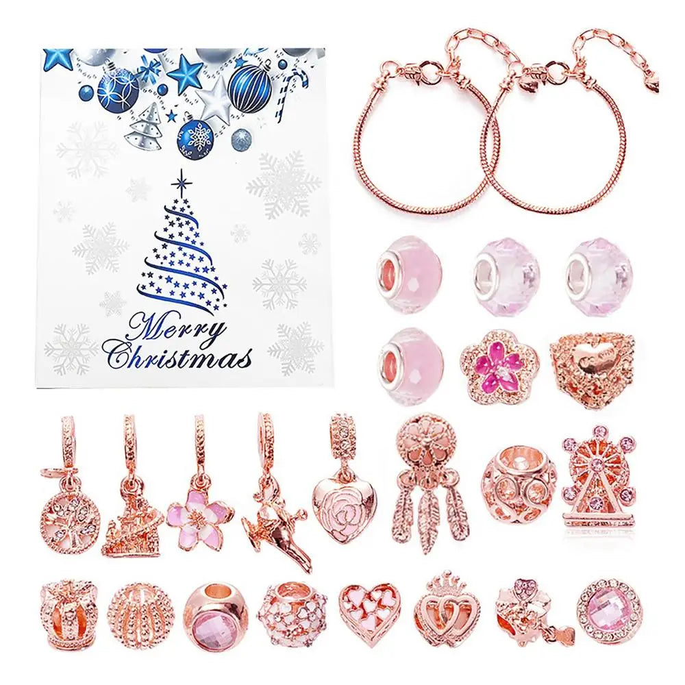 Advent Calendar Charm Bracelet Set with 22 Pieces in Seven Styles