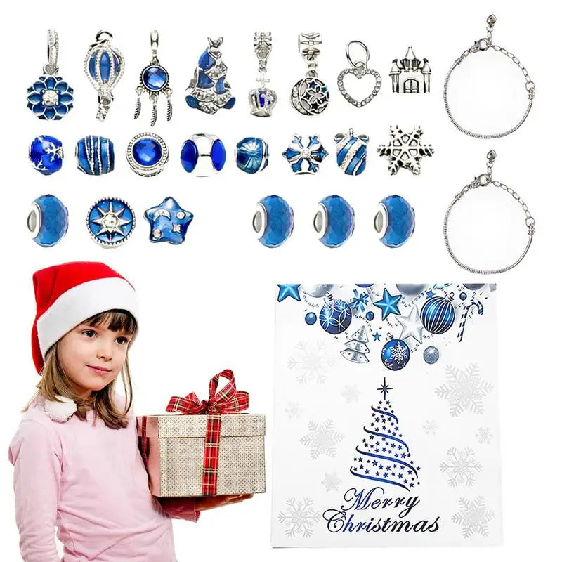 Advent Calendar Charm Bracelet Set with 22 Pieces in Seven Styles