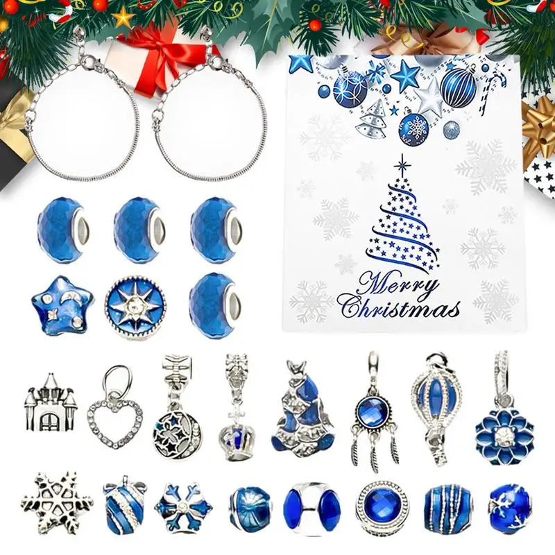 Advent Calendar Jewellery with 22 Charms and Beads to Thread