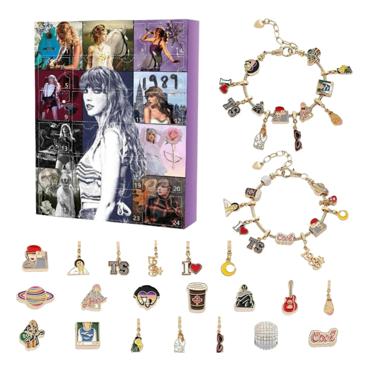 Advent Calendar Jewellery with 22 Charms and Beads to Thread