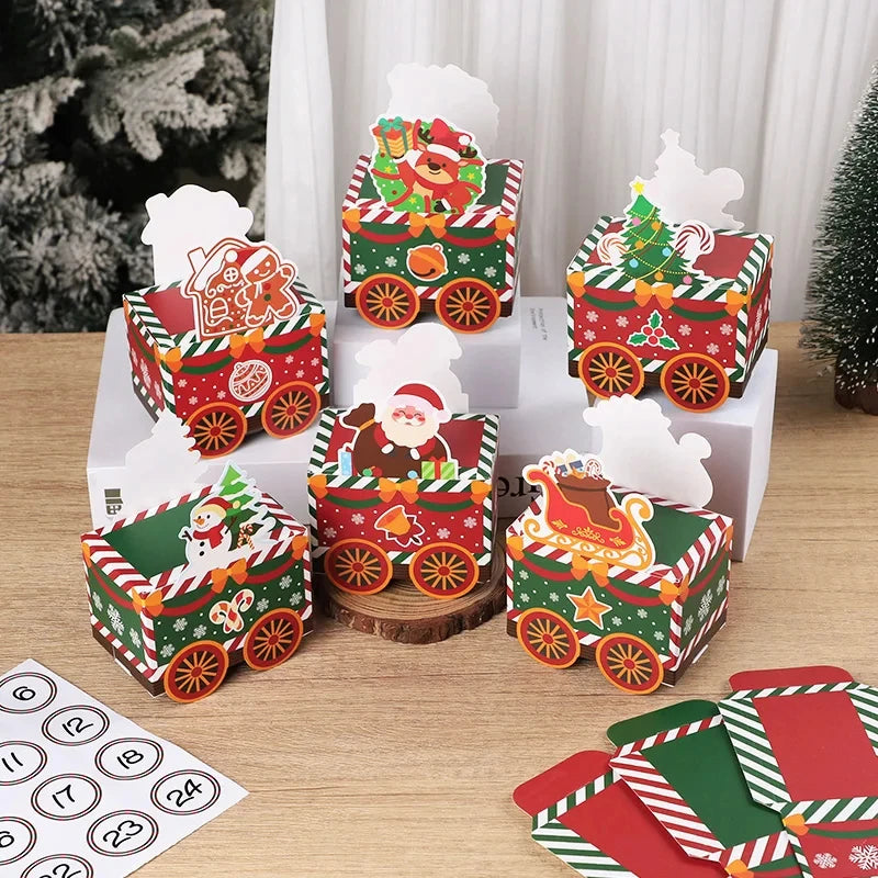 Advent Calendar Train Boxes 24 Empty for Filling Yourself