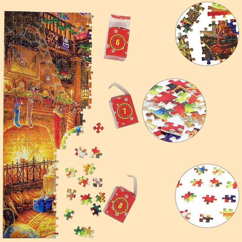 Advent Calendar Jigsaw in Daily Sections to a Finished Scene