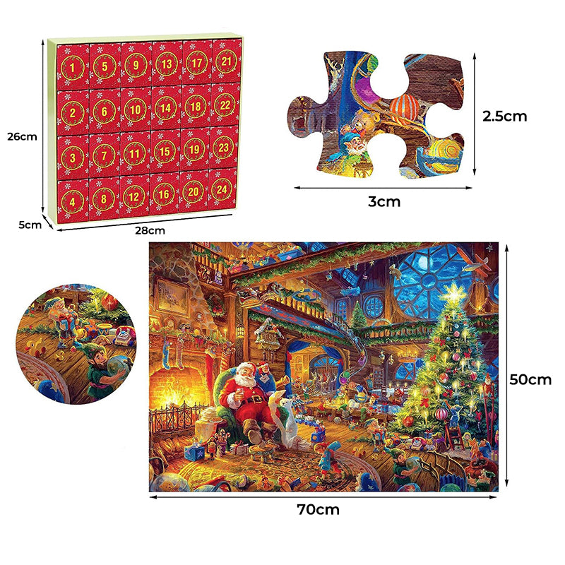 Advent Calendar Jigsaw in Daily Sections to a Finished Scene