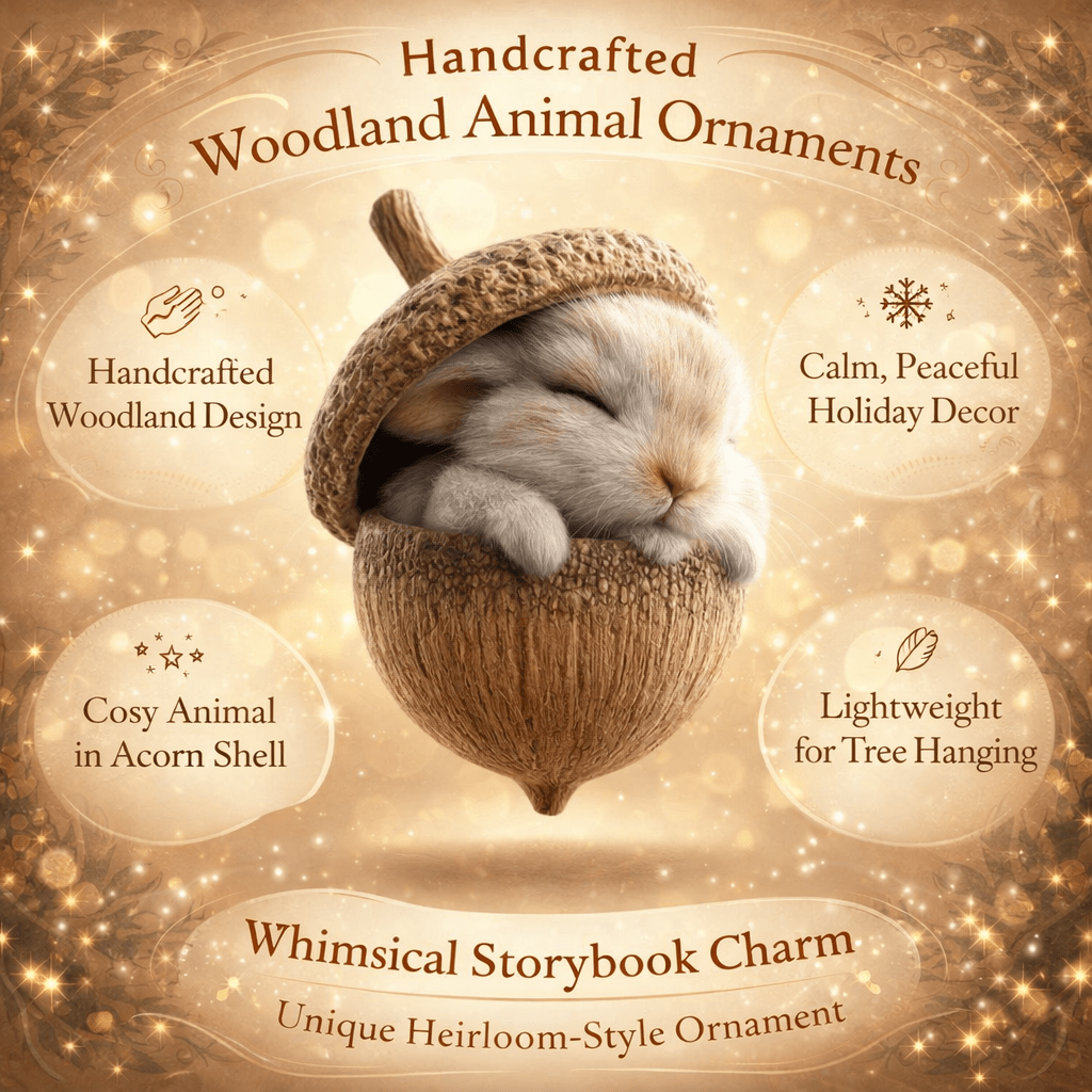 Christmas Decorations Acorn Ornaments with Six Animals to Hang