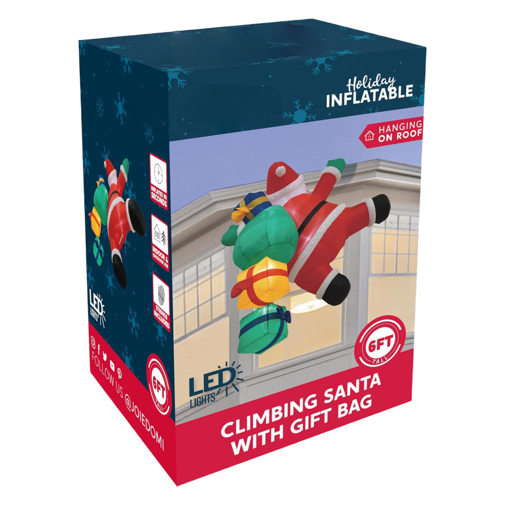 Christmas Decorations Inflatable Santa Climbing with LEDs for a Yard