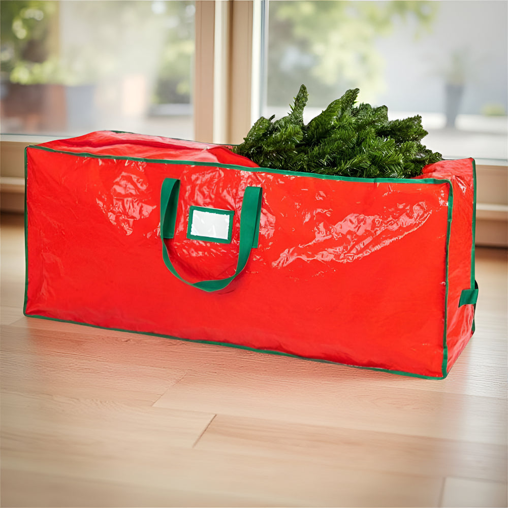 Christmas Tree Storage Bag Foldable Oxford Tote in Red or Green for 9 Foot Trees