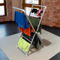 Folding Clothes Drying Rack with Aluminium Frame for Indoor Laundry Airing