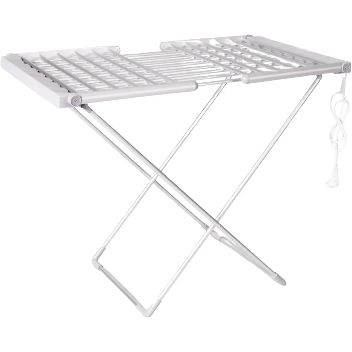 Heated Airer with Folding Wings Portable Electric Clothes Drying Rack