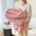 Faux Fur Weighted Blanket Plush Velvety Cover for Bed and Sofa in Seven Colourways