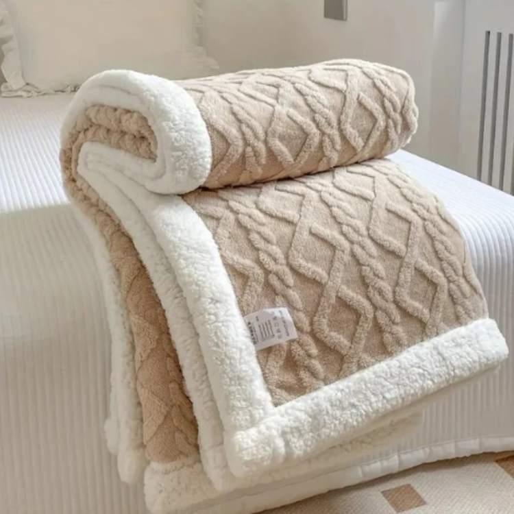 Weighted Blanket with Sherpa Fleece and Glass Bead Filling for Adults Machine Washable Throw