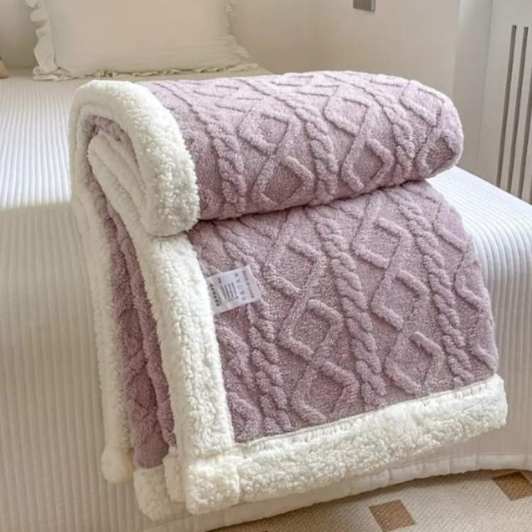 Weighted Blanket with Sherpa Fleece and Glass Bead Filling for Adults Machine Washable Throw