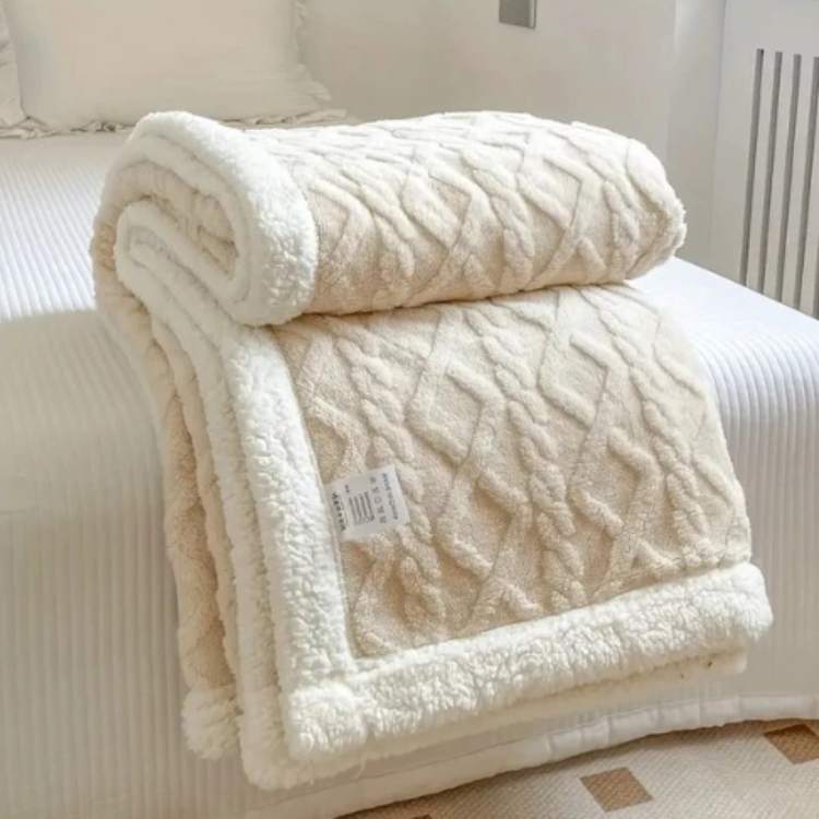 Weighted Blanket with Sherpa Fleece and Glass Bead Filling for Adults Machine Washable Throw