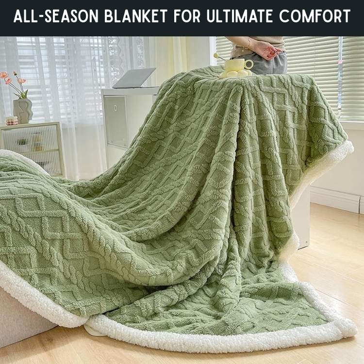 Weighted Blanket with Sherpa Fleece and Glass Bead Filling for Adults Machine Washable Throw