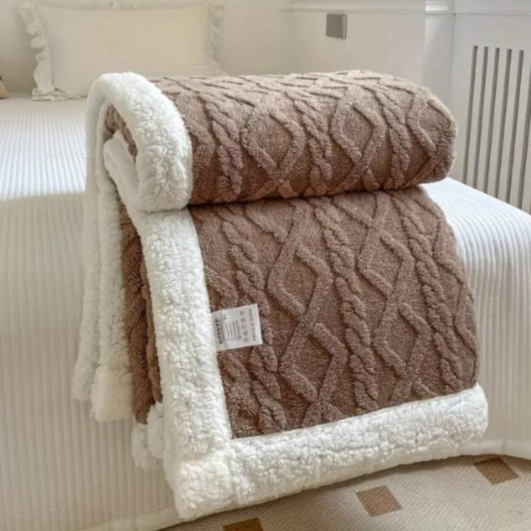 Weighted Blanket with Sherpa Fleece and Glass Bead Filling for Adults Machine Washable Throw