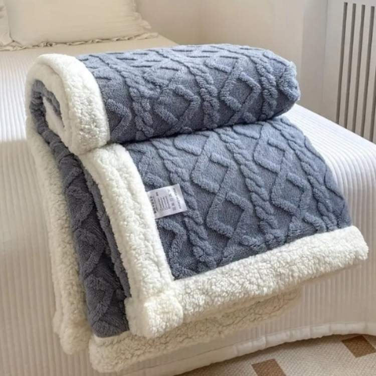 Weighted Blanket with Sherpa Fleece and Glass Bead Filling for Adults Machine Washable Throw