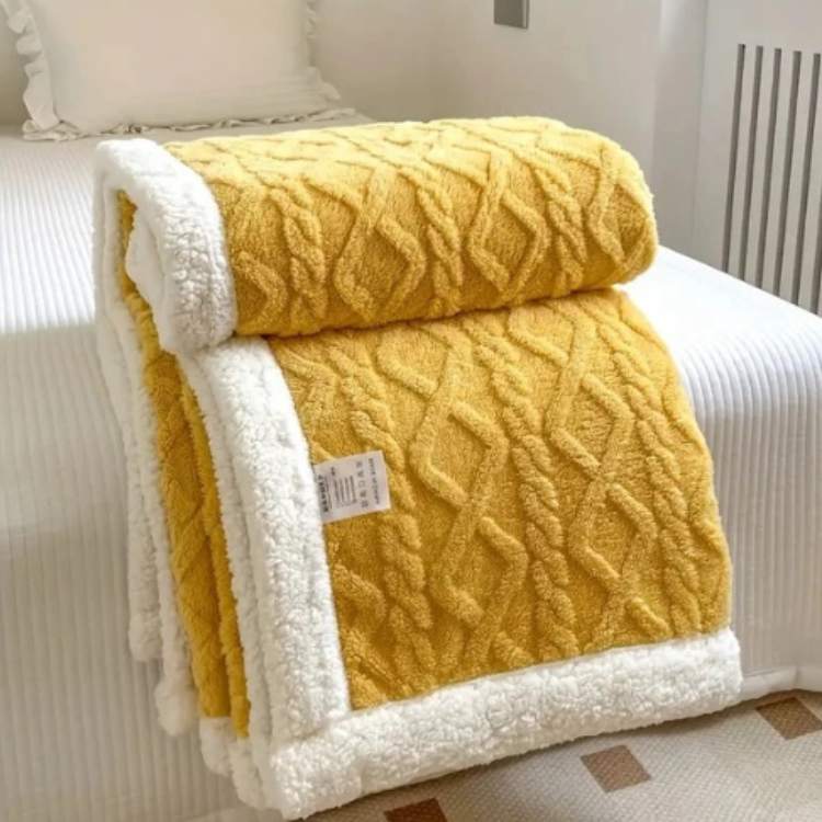 Weighted Blanket with Sherpa Fleece and Glass Bead Filling for Adults Machine Washable Throw