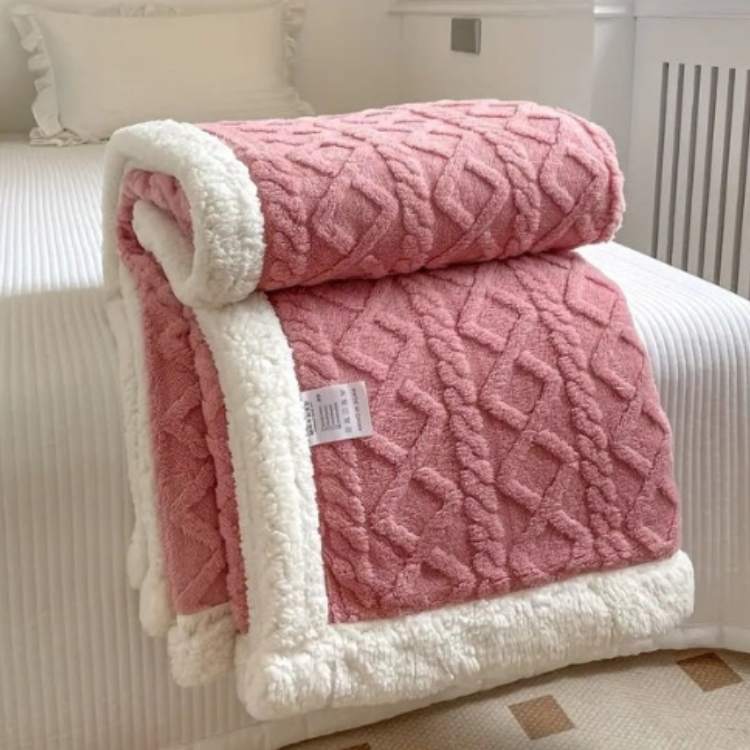 Weighted Blanket with Sherpa Fleece and Glass Bead Filling for Adults Machine Washable Throw