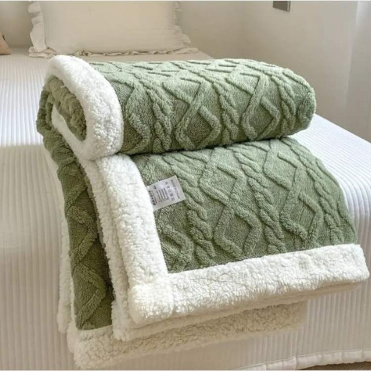 Weighted Blanket with Sherpa Fleece and Glass Bead Filling for Adults Machine Washable Throw
