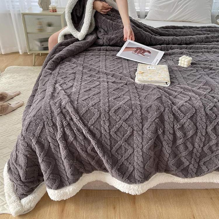 Weighted Blanket with Sherpa Fleece and Glass Bead Filling for Adults Machine Washable Throw