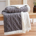 Weighted Blanket with Sherpa Fleece and Glass Bead Filling for Adults Machine Washable Throw