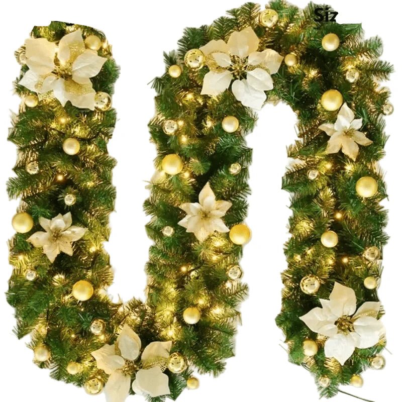 Christmas Lights Garland Rattan 2.7 m with a Warm White Glow