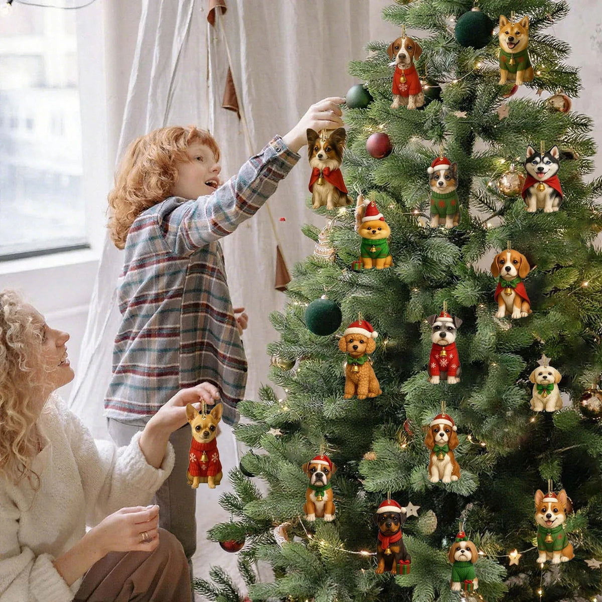 Advent Calendar Miniature Dog Ornaments in Seven Sets
