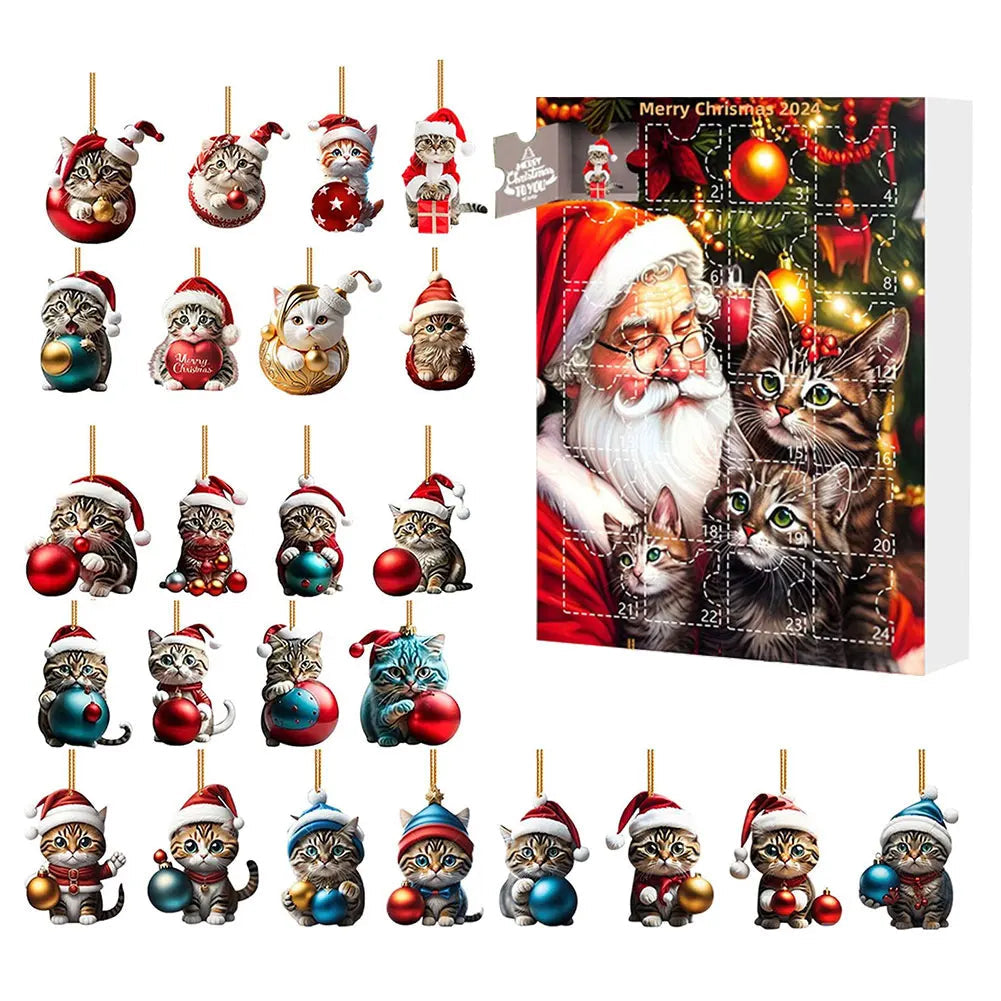 Advent Calendar Dachshund with 24 Dog Ornaments to Hang