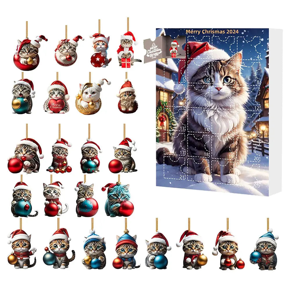 Advent Calendar Dachshund with 24 Dog Ornaments to Hang
