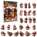 Advent Calendar Dachshund with 24 Dog Ornaments to Hang