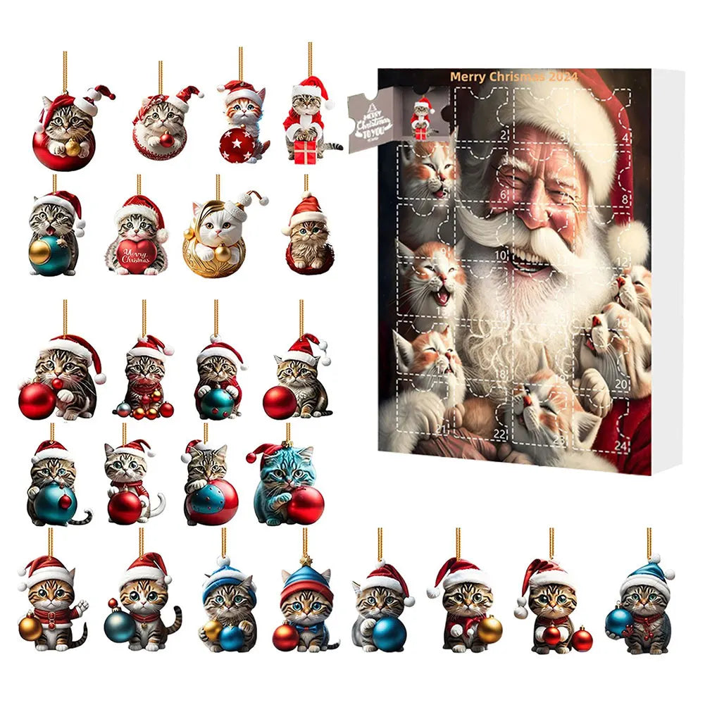 Advent Calendar Dachshund with 24 Dog Ornaments to Hang