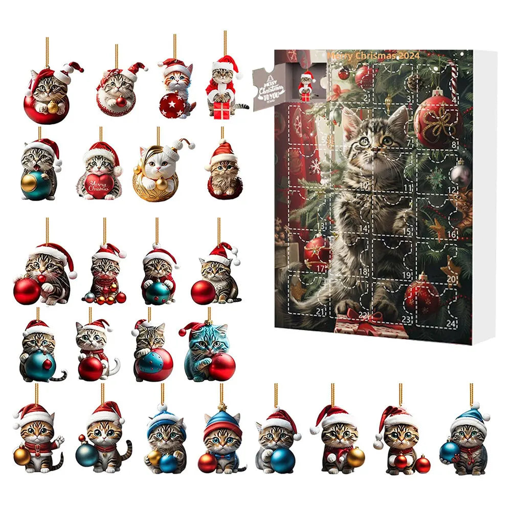 Advent Calendar Dachshund with 24 Dog Ornaments to Hang