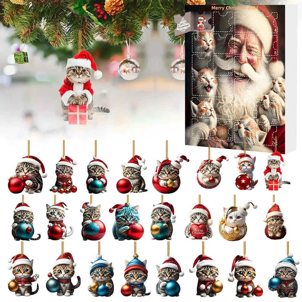 Advent Calendar Dachshund with 24 Dog Ornaments to Hang